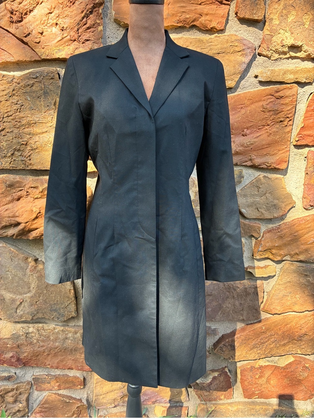 Women's Black Longline Tailored Blazer Coat